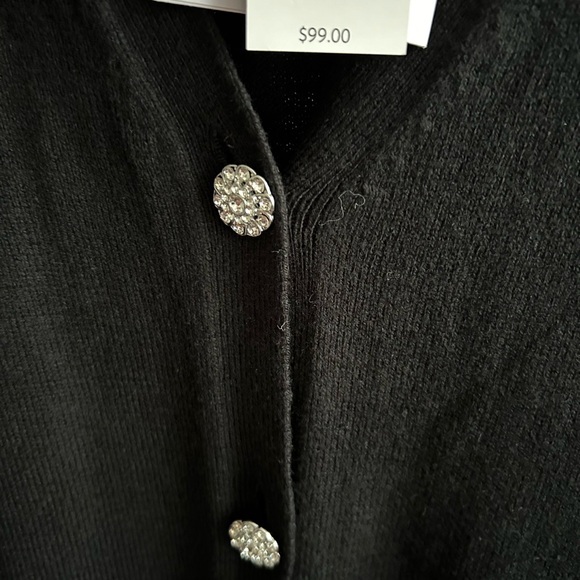 J Jill Black Bejeweled-Buttons Cardigan very soft and comfortable Size 2X NWT - Picture 11 of 14